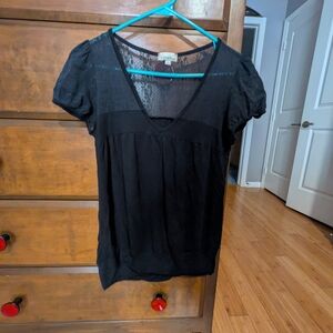 Chic Black Lace V-Neck Blouse